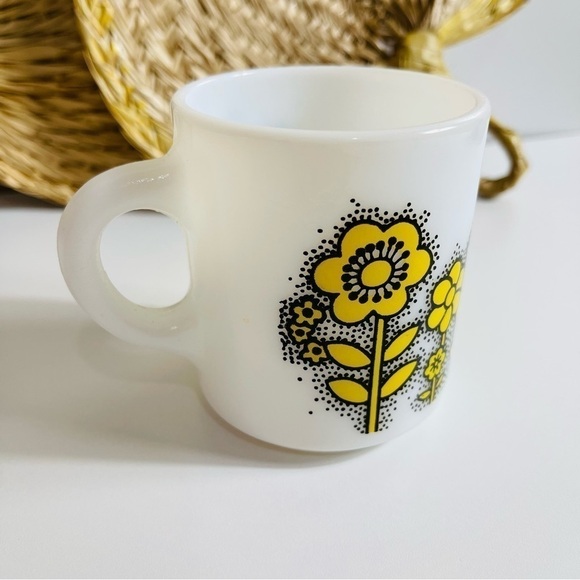 VINTAGE Hazel Atlas MOD FLOWER Coffee Mug Retro 1960s - Picture 8 of 8